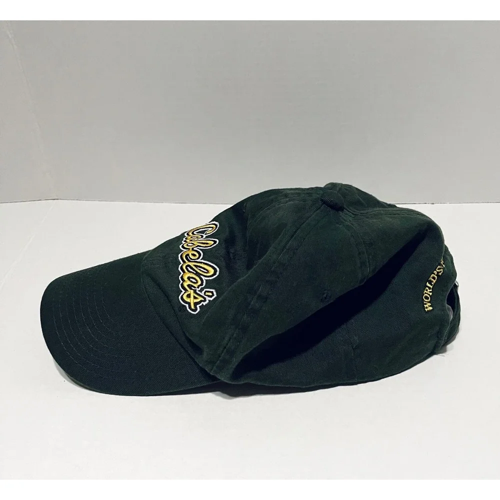 Cabela's Mens Dark Green‎ Strap Back Embroidered Baseball Cap One Size